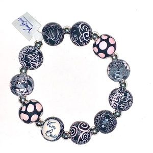 Chunky Handmade Silver Ball Stretch Bracelet NWT